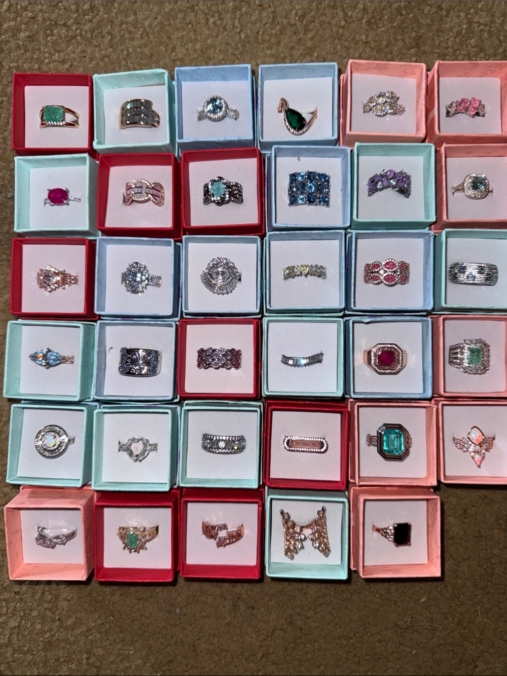 Assorted Women's Fashion Rings - Multicolor Gemstone Styles